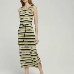 Bestpreis ✨ TOM TAILOR Jerseykleid »Ärmelloses Maxikleid mit Strukturstreifen« 🔥 -Tom Tailor Verkaufsgeschäft e68f4fb0 8292 5174 bd7e 4c0136d59f43