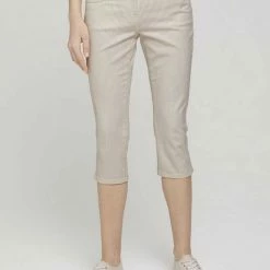 Rabatt 😉 TOM TAILOR 3/4-Jeans »Alexa« White, Caramel Brown, Deep black, Offwhite thin stripe printed 😀 -Tom Tailor Verkaufsgeschäft e6983848 acf1 5c42 ab42 4cde3b572653