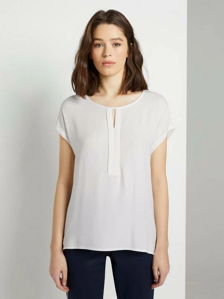 Rabatt 🥰 TOM TAILOR T-Shirt »Tom Tailor Freizeit-Shirt komfortables Damen Blusen-Shirt mit Aussparung Sommer-Shirt Grün« Sundried turf green, Sky Captain Blue, Whisper White 👏 8 Rabatt 🥰 TOM TAILOR T-Shirt »Tom Tailor Freizeit-Shirt komfortables Damen Blusen-Shirt mit Aussparung Sommer-Shirt Grün« Sundried turf green, Sky Captain Blue, Whisper White 👏 - Image 8