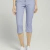 Am billigsten 🔥 TOM TAILOR Culotte »Tapered Relaxed Caprihose mit Knopfleiste« Prairie Grass Green, Sky Captain Blue, Blue stripe pants ❤️