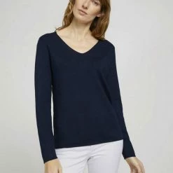 Besorgen 👍 TOM TAILOR V-Ausschnitt-Pullover Beige alfalfa melange, Sky Captain Blue 🎁 -Tom Tailor Verkaufsgeschäft e9cab47e bcc7 59a3 9077 67c51b74502b