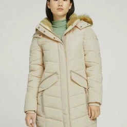 Bestpreis 💯 TOM TAILOR Kurzmantel »Steppmantel mit Kunstfell und recyceltem Polyester« Smooth light sand, Dark pine green, Deep Black, Marine 🧨 -Tom Tailor Verkaufsgeschäft ea971853 4b55 5a90 91cc 0f165f2019d1