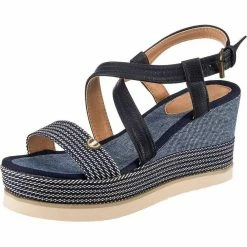 Auslauf 🔥 TOM TAILOR »Keilsandaletten« Keilsandalette Rot-kombi, Dunkelblau 🥰 -Tom Tailor Verkaufsgeschäft eb6fc820 41ed 532b baed 9bd66dca81ad