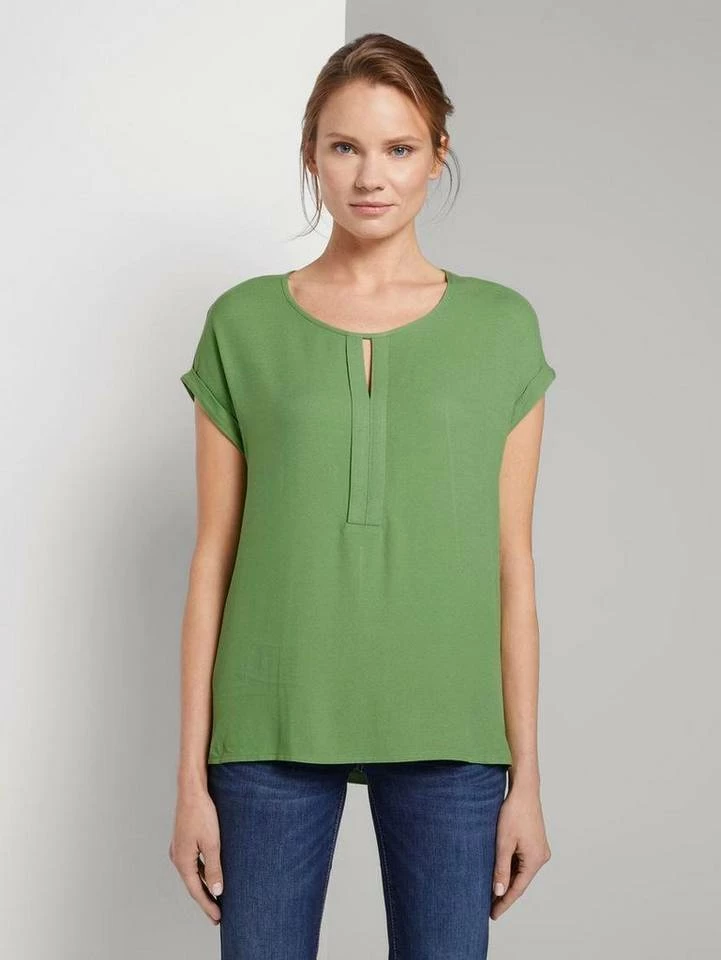 Rabatt 🥰 TOM TAILOR T-Shirt »Tom Tailor Freizeit-Shirt komfortables Damen Blusen-Shirt mit Aussparung Sommer-Shirt Grün« Sundried turf green, Sky Captain Blue, Whisper White 👏 14 Rabatt 🥰 TOM TAILOR T-Shirt »Tom Tailor Freizeit-Shirt komfortables Damen Blusen-Shirt mit Aussparung Sommer-Shirt Grün« Sundried turf green, Sky Captain Blue, Whisper White 👏 - Image 14