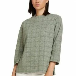 Auslauf 😍 TOM TAILOR Sweatshirt in modischer Karo-Optik Offwhite jacquard (grau, meliert), Brown jacquard check, Green jacquard check (mintgrün) 🤩