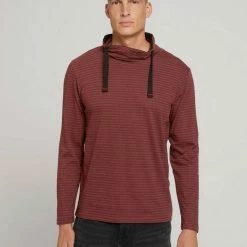 Blitzangebot ✨ TOM TAILOR T-Shirt »Gestreiftes Langarmshirt mit Stehkragen« Bordeaux grindle stripe, Black grey grindle stripe 🔥 -Tom Tailor Verkaufsgeschäft f1212f4b a41b 5b3c bed0 825d9767aa04