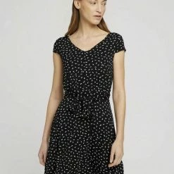 Top 10 🛒 TOM TAILOR Jerseykleid »Gemustertes Jerseykleid mit Bindegürtel« Green watercolor stripe, Green-stripe, Multicolor botanical design, Black geometrical design 😉 -Tom Tailor Verkaufsgeschäft f15b8591 c147 55ab 8733 613b33600a42