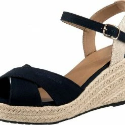 Brandneu 😉 TOM TAILOR 🩴 Sandalette in schilchtem Design Rot, Navy, Rose, Black 😀 -Tom Tailor Verkaufsgeschäft f24592b7 9112 5168 968c 3f0f2960468d