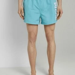 Aktion 🧨 TOM TAILOR Badeshorts »Badeshorts mit unterlegtem Bund« Turquoise, 👗 Dress blue 🔔