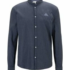 Bestpreis 💯 TOM TAILOR Langarmhemd »small patterned jacquard 👚 shirt« Blue mini jaquard pattern, Olive mini jaquard pattern 🧨