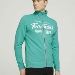 Neu ⭐ TOM TAILOR Sweatjacke »Sweatjacke mit Print« Dusty aqua, Middle Grey Melange, Dusty Wildberry Red, Sky Captain Blue 😍 -Tom Tailor Verkaufsgeschäft f4397a88 21de 5406 9da5 ba4ffa2d7b92