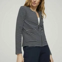 Aktion ⌛ TOM TAILOR Kurzblazer »Gestreifter Blazer mit Struktur« Offwhite ottoman stripe, Navy ottoman stripe ✔️ -Tom Tailor Verkaufsgeschäft f548977a 8957 5df7 84da 04d539836e4c