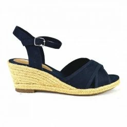 Bester Verkauf 🧨 TOM TAILOR »805200930 Keilabsatz« 🩴 Sandale Blau ❤️ -Tom Tailor Verkaufsgeschäft f589eef1 539b 59b6 9951 addb6a9b3807