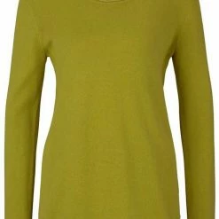 Auslauf 🛒 TOM TAILOR Rundhalspullover mit Rollsaumkante am Ausschnitt Dunkelrot-meliert, Rosa-meliert, Moosgrün, Gelb-meliert ✔️ -Tom Tailor Verkaufsgeschäft f713a0d7 1e21 5473 92ad 7345d5189098