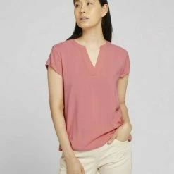 Bester Verkauf 💯 TOM TAILOR Langarmbluse »Kurzarm Bluse« Dark maroon red, Dusty pastel pink, French clay beige, Blue offwhite minimal ⌛ -Tom Tailor Verkaufsgeschäft f8217b9f c289 57b6 a799 15c9579f7f39