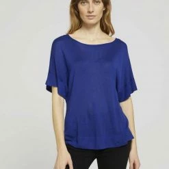 Besorgen 🎉 TOM TAILOR Strickpullover »Gestricktes T-Shirt mit kurzen Schlitzen« Anemone blue, Grape Leaf Green 😉 -Tom Tailor Verkaufsgeschäft f92efccd 5b5c 5dad 9929 57107d091378