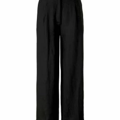 Brandneu 👏 TOM TAILOR Stoffhose »linen straight leg pants« Deep black, Grape Leaf Green ✨