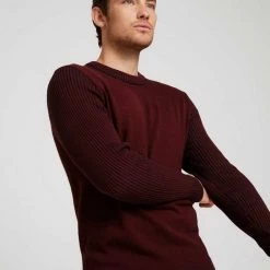 Besorgen 👏 TOM TAILOR Strickpullover »Pullover mit Rippstruktur« Beach Sand, Decadent Bordeaux, Sky Captain Blue 😉 -Tom Tailor Verkaufsgeschäft fa000154 005c 5ca5 8a7f 4bea237c8a3b
