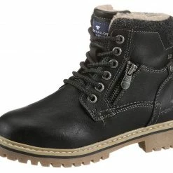 Bestpreis 🔔 TOM TAILOR Winterboots mit kleinem Zierreißverschluss außen Schwarz, Braun-used 💯