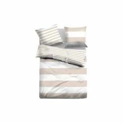 Schlussverkauf 👍 Bettwäsche »Linon Wende-Bettwäsche "Casual Stripe" mit«, TOM TAILOR Apricot, 821, FOREST, Schwarz#ft5_slash#weiß 😍