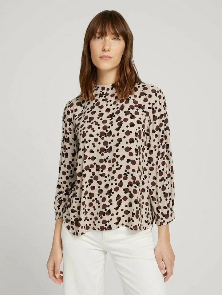 Angebote 🔔 TOM TAILOR Langarmbluse »Stehkragen Bluse mit LENZING(TM) ECOVERO(TM)« Beige large dot design, Black large dot design, Green large floral design, Green small floral design 🎁 20 Angebote 🔔 TOM TAILOR Langarmbluse »Stehkragen Bluse mit LENZING(TM) ECOVERO(TM)« Beige large dot design, Black large dot design, Green large floral design, Green small floral design 🎁 - Image 20