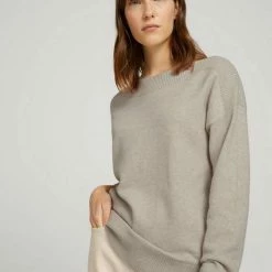 Brandneu 💯 TOM TAILOR Strickpullover »Pullover mit U-Boot Ausschnitt« Cold beige melange, Coal Grey Melange ⌛ -Tom Tailor Verkaufsgeschäft fbb2133b 76c7 5f4c b75c 38c603d591e3