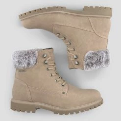 Besorgen 😉 TOM TAILOR »Schnürstiefelette mit Kunstfell« Schnürboots Nude, Nude, Mud, Ice 🛒 -Tom Tailor Verkaufsgeschäft fbd9fc61 f610 58aa b478 9eb6677b4565