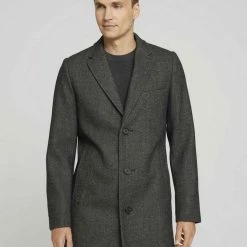 Auslauf 🔔 TOM TAILOR Kurzmantel »Wollmantel« Black, Beige wool structure, Sky Captain Blue, Mid grey wool structure 😍