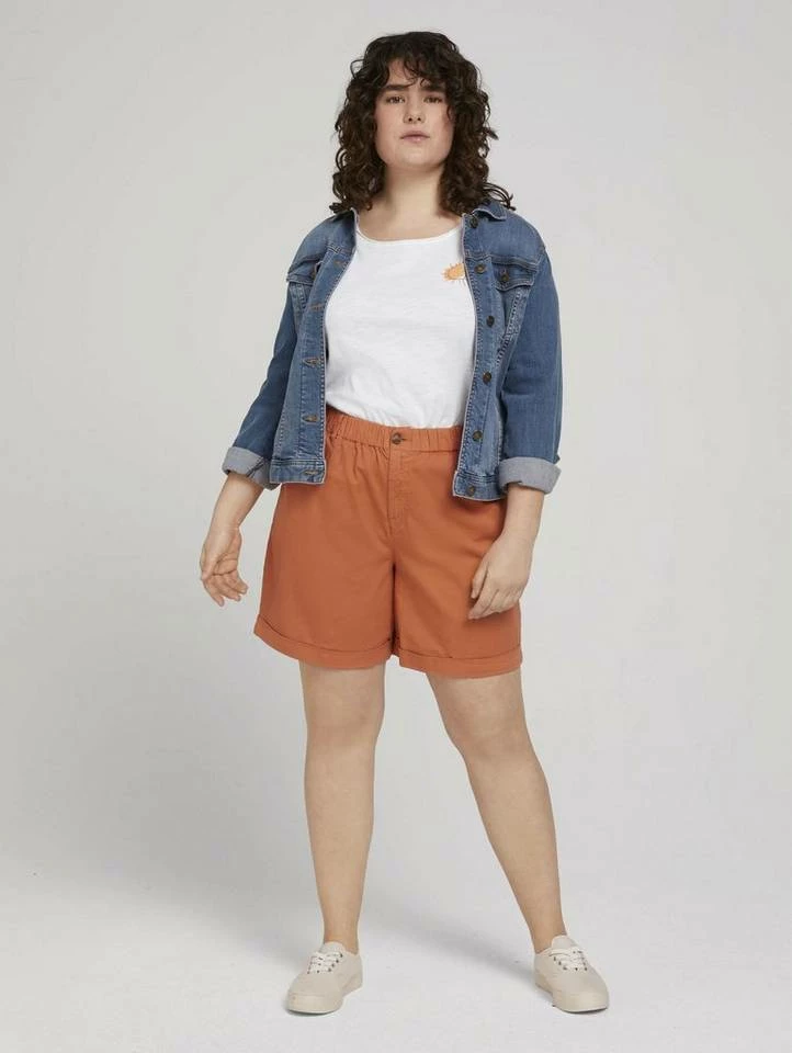 Billig ✔️ TOM TAILOR MY TRUE ME Bermudas »Plus - Relaxed Bermuda Shorts« Washed jasper green, Sundown coral 🥰 3 Billig ✔️ TOM TAILOR MY TRUE ME Bermudas »Plus - Relaxed Bermuda Shorts« Washed jasper green, Sundown coral 🥰 - Image 3