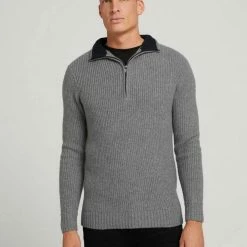Neu ✔️ TOM TAILOR Strickpullover »Troyer Pullover« Light Soft Grey Melange, Brown oak melange, Sky Captain Blue 🛒 -Tom Tailor Verkaufsgeschäft fee330dc 99ee 5b43 9b34 d29595b9dd04