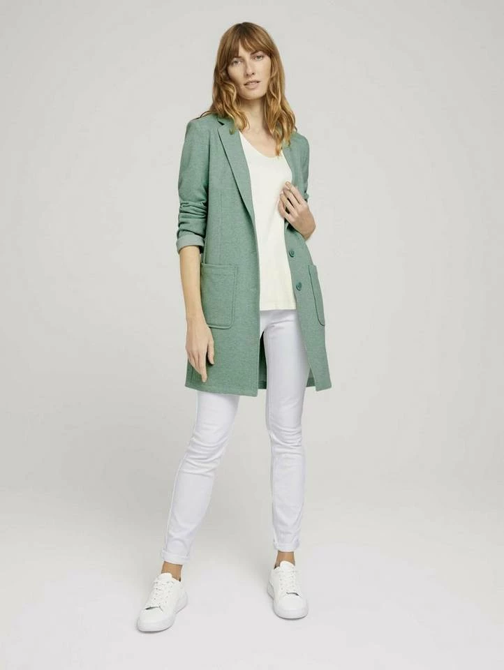 Bestpreis ✨ TOM TAILOR Regenmantel »Longblazer in Melange Optik« Soft leaf green melange, Indigo melange, Desert sand melange 💯 3 Bestpreis ✨ TOM TAILOR Regenmantel »Longblazer in Melange Optik« Soft leaf green melange, Indigo melange, Desert sand melange 💯 - Image 3