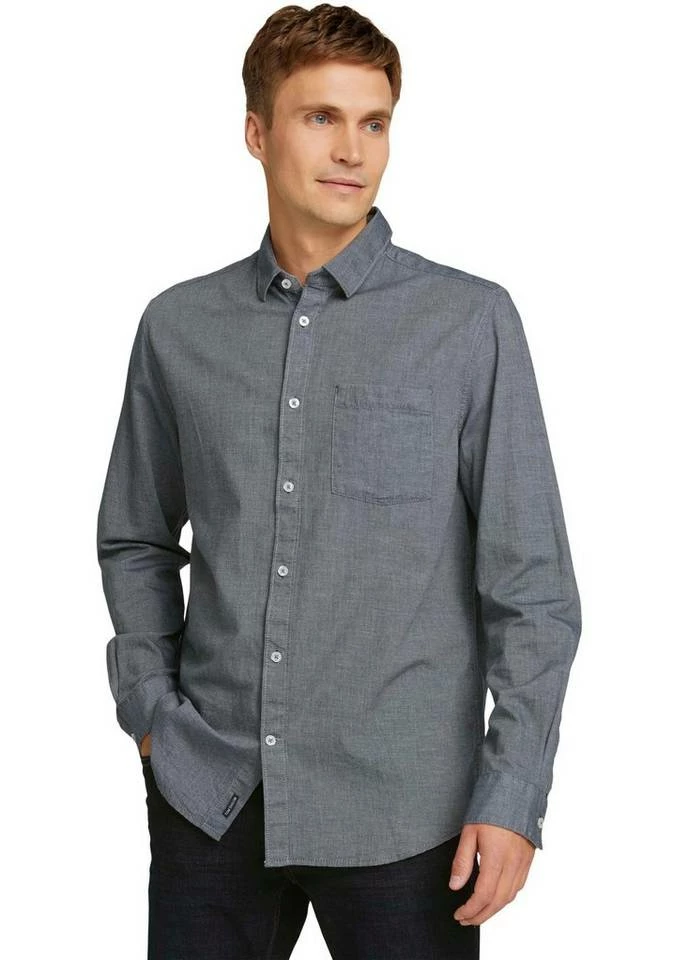 Rabatt 🥰 TOM TAILOR Langarmhemd Navy, Rot ⌛ 7 Rabatt 🥰 TOM TAILOR Langarmhemd Navy, Rot ⌛ - Image 7